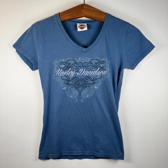 Harley-Davidson Tops - Harley Davidson V-Neck Black Pearl Belize Tee - Small